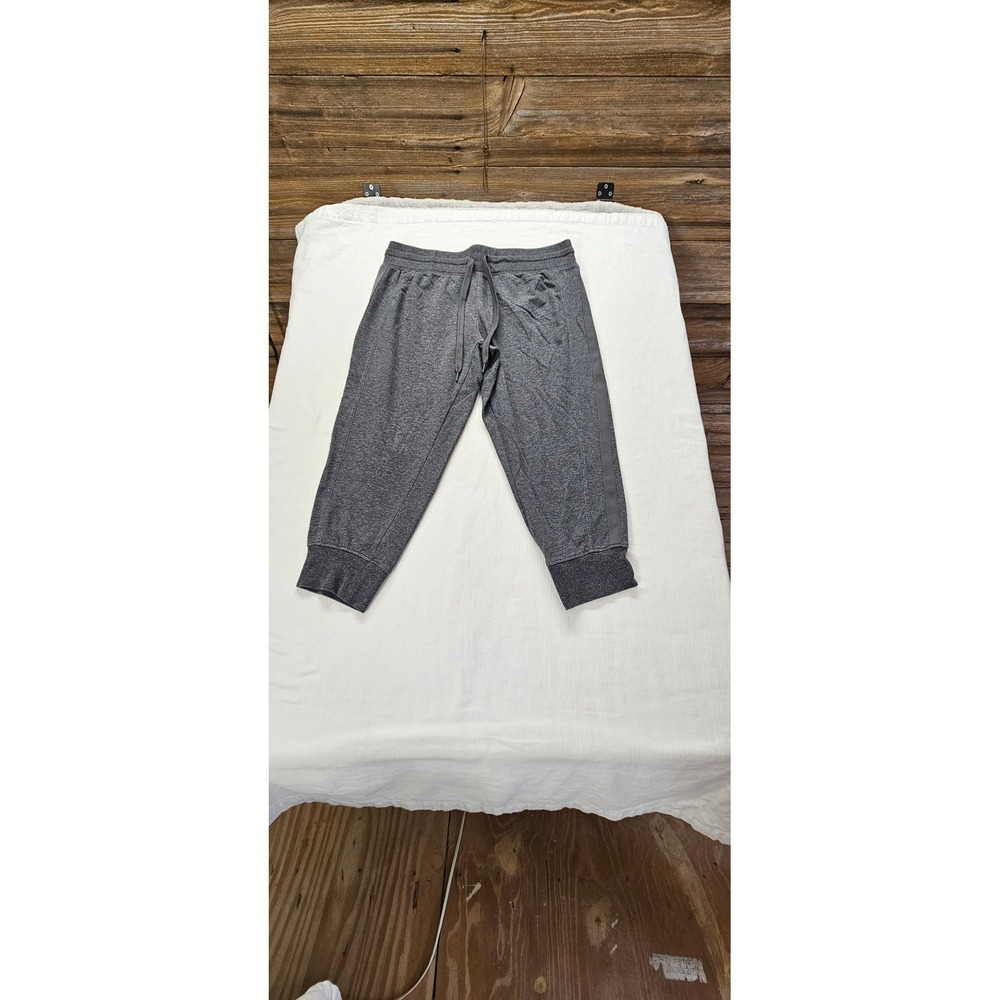 Danskin Now Womens Charcoal Gray Heathered Cropped Jogger Sweatpants Size S 4-6